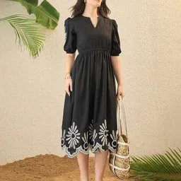 nyrika Women Embroidered Fit & Flare Dress image 4