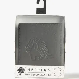 netplay Men Logo Engraved Leather Bi-Fold Wallet image 4