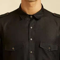 diwas by manyavar Men Regular Fit Kurta with Flap Pockets image 4