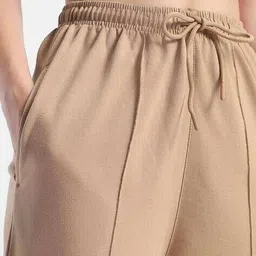 bewakoof Women Straight Track Pants with Elasticated Drawstring Waist image 4