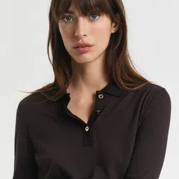 gant Women Regular Fit  Henley-Neck T-shirt image 4