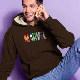 buda jeans co Men Regular Fit Typographic Hoodie image 4