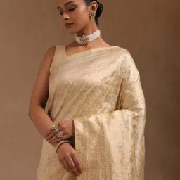 soch Women Woven Saree with Contrast Border image 4