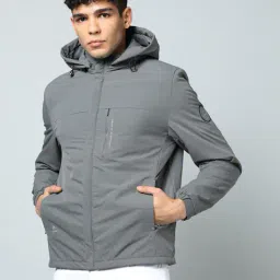 fort collins Men Semi-Lightweight Regular Fit Hooded Bomber Jacket image 4