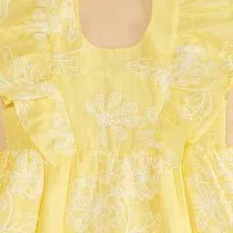 pantaloons junior Girls Embroidered Fit & Flare Cotton Dress image 4