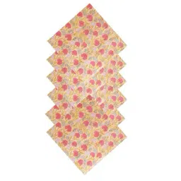 handicraft-palace 6 Pieces Floral Block Print Cotton Dinner Table Napkins image 4