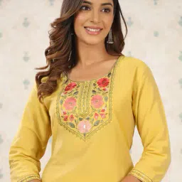 nyrika Women Embellished & Embroidery Straight Kurti image 4