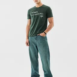 snitch Men Typographic Print Crew-Neck T-Shirt image 4