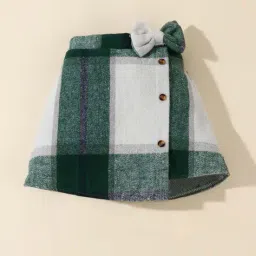 hopscotch Girls High-Neck Top & Checked Skirt Set image 4