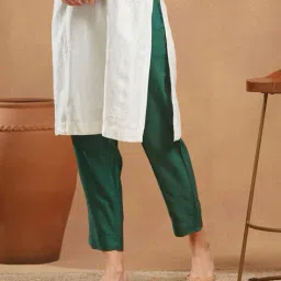 fabindia Women Pants with Insert-Pockets & Elasticated Waist image 4