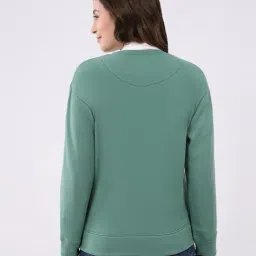 monte carlo Women Regular Fit Micro Print Sweatshirt image 4