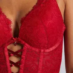 hunkemoller Charlotta Padded Underwired Longline Push-Up Bra image 4