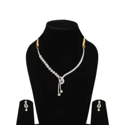 the pari American Diamond-Studded Necklace & Earrings Set image 4