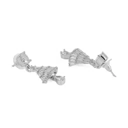 priyaasi Women Silver-Plated Stone-Studded Jhumka Earrings image 4