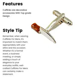 the tie hub Men Knife Shape Cufflinks image 4