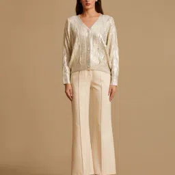 kazo Women Front-Open V-Neck Cardigan image 4