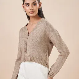 akkriti by pantaloons Women V-Neck Cardigan with Button Closure image 4