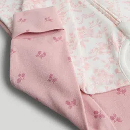 mothercare Essentials Girls Printed Full Sleeve Sleepsuits - Pack of 2 image 4