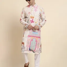 vivera Men Printed Regular Fit Long Kurta image 4