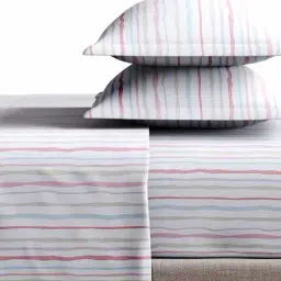 haus & kinder 186TC Striped Double Size Bedsheet image 4