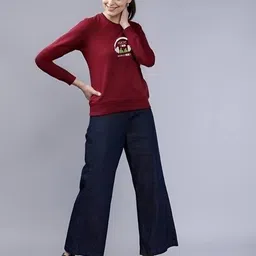 reya Women Self-design Sweatshirt image 4