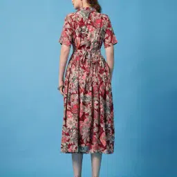 zelena Women Floral Print Fit & Flare Dress image 4