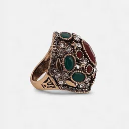 sohi Women Gold-Plated Stone-Studded Ring with Mangalsutra & Rings  image 4