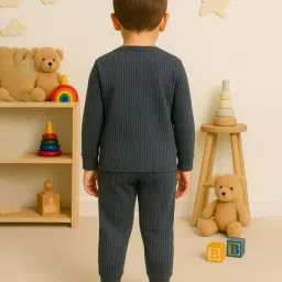 gialon Boys Pack of 2 Ribbed Round-Neck Thermal Sets image 4