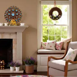 gopalvilla  Flat Acrylic Evil Eye Tree with Elephant Showpiece image 4