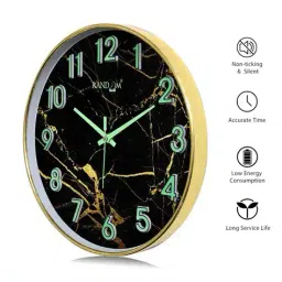 random Night Glow Round-Shaped Wall Clock- 13" image 4