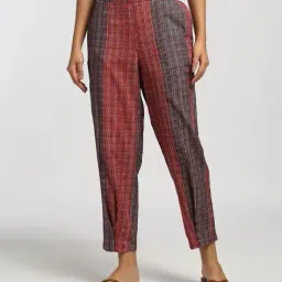 svrnaa by azorte Checked Tapered Fit Pants image 4