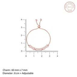 giva Sterling Silver Rose Gold-Plated Stone-Studded Bracelet image 4