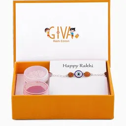 giva Men Sterling Silver Rudraksha Evil Eye Rakhi image 4
