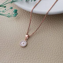 mannash Women Sterling Silver Rose Gold-Plated Necklace image 4