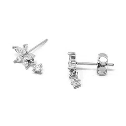 mannash Women Sterling Silver American Diamond-Studded Stud Earrings image 4