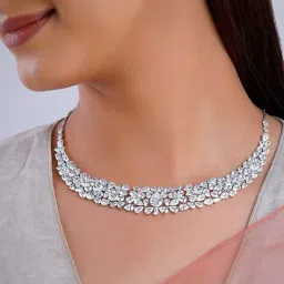 giva Women Sterling Silver Stone-Studded Necklace image 4