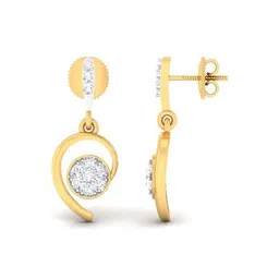 avsar Women Yellow Gold Diamond-Studded Radha Drop Earrings image 4