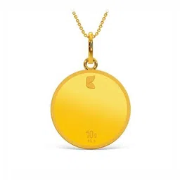 kalyan jewellers Women Yellow Gold Ohm Coin Pendant image 4