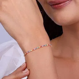 giva Women Sterling Silver Rose Gold-Plated Celebratory Tennis Bracelet image 4