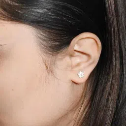 inari shines Women Sterling Silver Floral Stud Earrings image 4