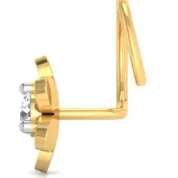 whp jewellers Women Yellow Gold Twinkling Point Nose Pin image 4