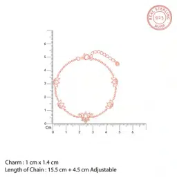 giva Women Sterling Silver Rose Gold Kamalam Bracelet image 4