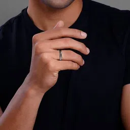 giva Men Sterling Silver Rhodium Warrior Will Ring image 4