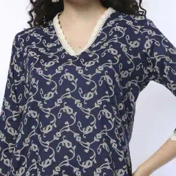 avaasa mix n' match Women Paisley Print Straight Kurta image 4