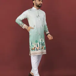 charlotte gracious Men Floral Print Regular Fit Long Kurta image 4