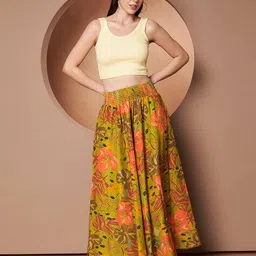 lookshine Women Floral Flared Skirt image 4