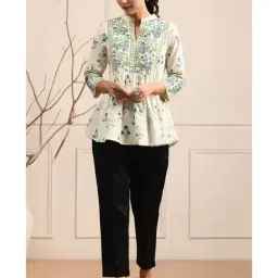 indie picks Floral Printed A-Line Tunic image 4