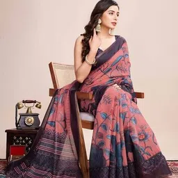 liklee Women Printed Saree with Contrast Border image 4