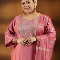 extra love by libas Women Embroidered Straight Kurta Set image 4