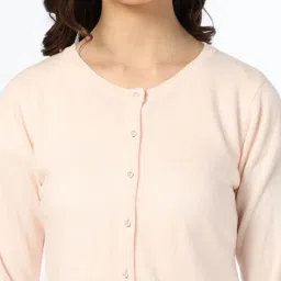 fig Women Ribbed Round-Neck Cardigan image 4